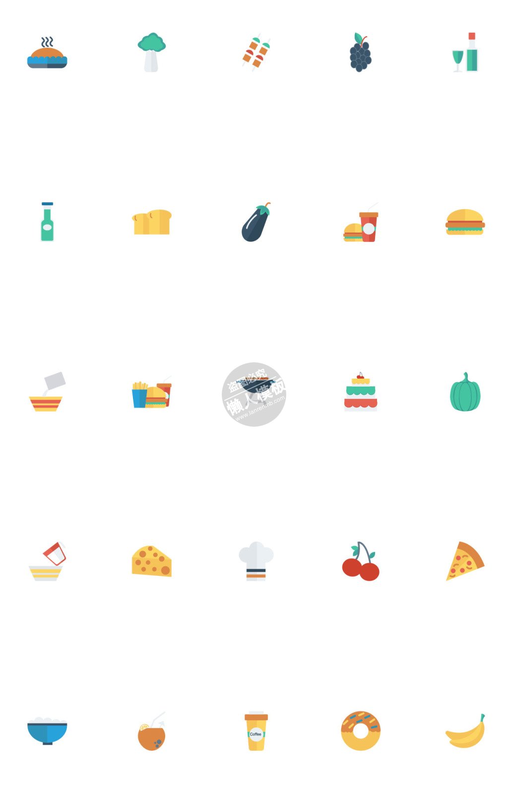 蔬菜水果甜品矢量图标ui界面设计移动端手机网页AI素材下载