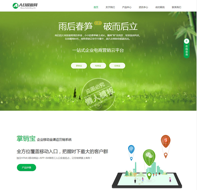 掌销宝网络公司整站带织梦后台pc网站源码下载
