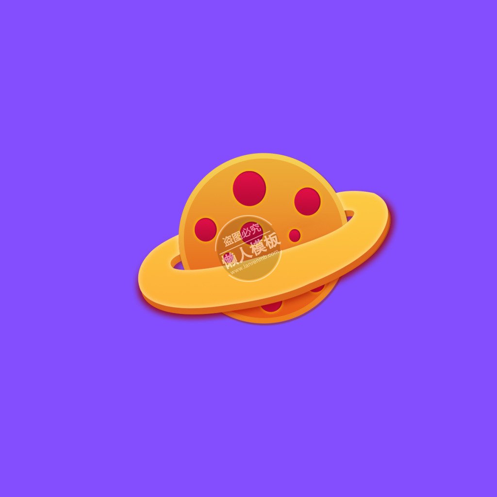 紫色背景黄色星球图标ui界面设计移动端手机网页psd素材下载