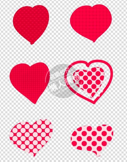 情人节红色心形系列图标ui界面设计移动端手机网页psd素材下载