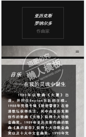 歌手个人名片手机PC端名片网站双模板下载