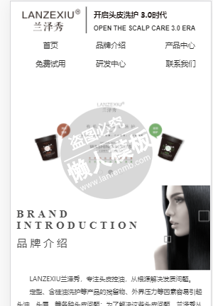 兰泽秀美发自适应响应式购物网站双模板下载