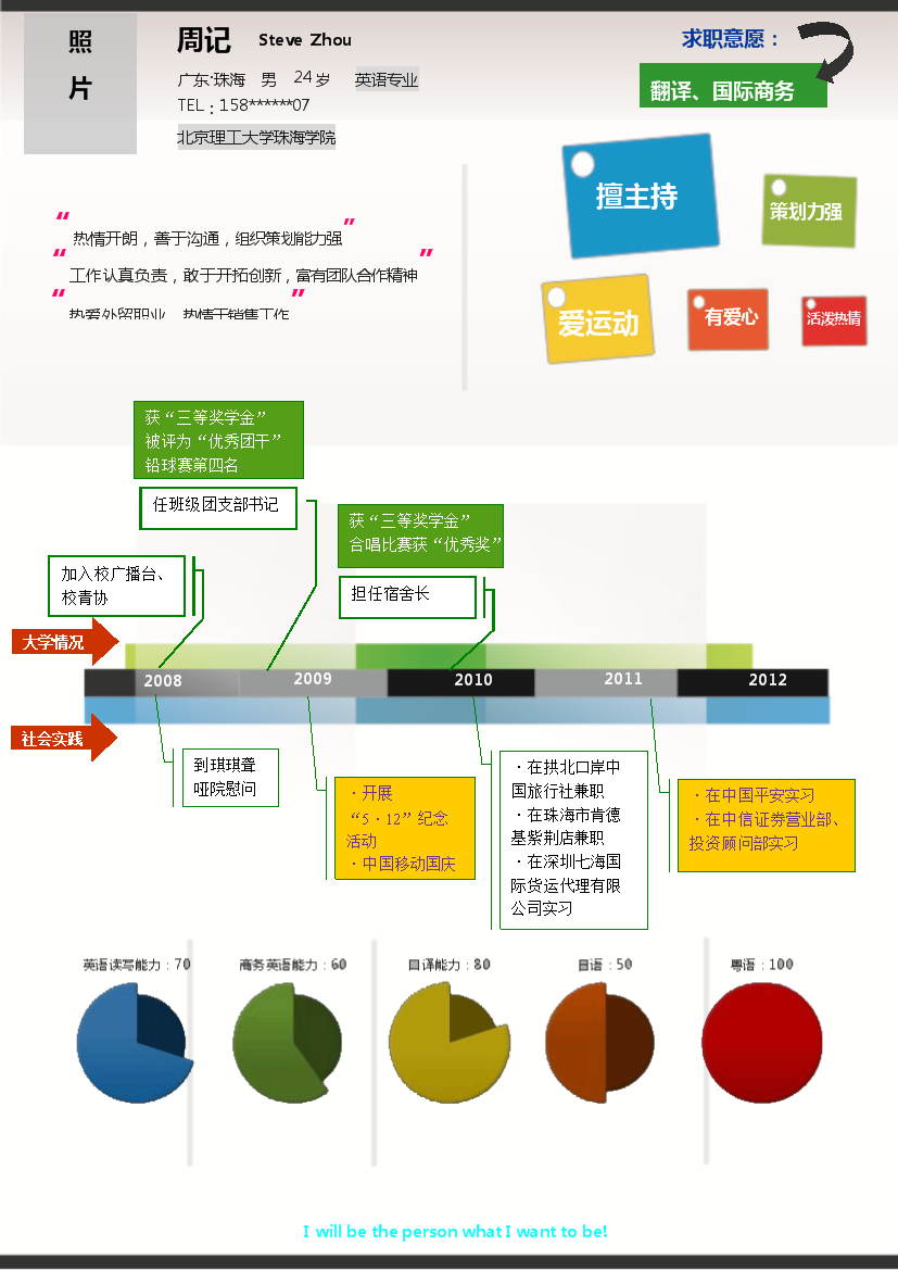 另类时间轴罗列式应届生无内容无封面简历模板免费下载