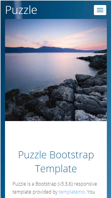 puzzle深海蓝旅游相册自适应响应式网站模板素材免费下载