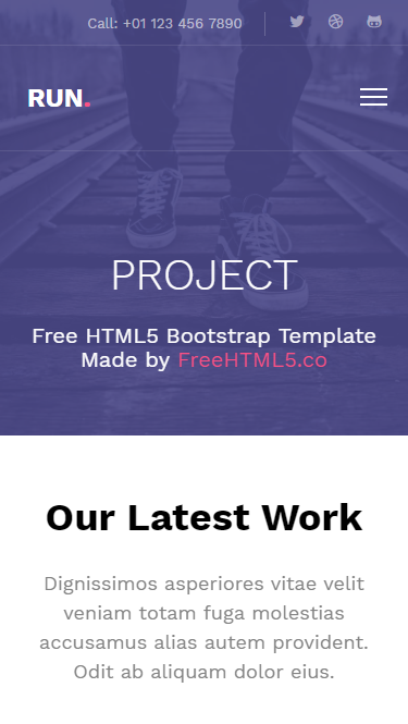 梦幻紫色通用型自适应响应式网站模板素材免费下载