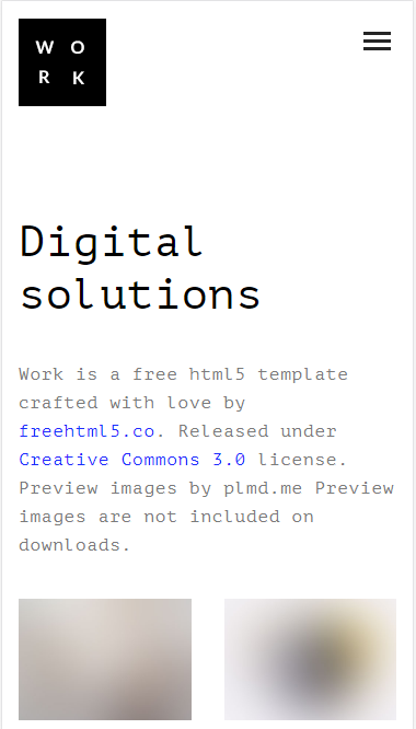 work简洁图片展示类自适应响应式网站模板素材免费下载