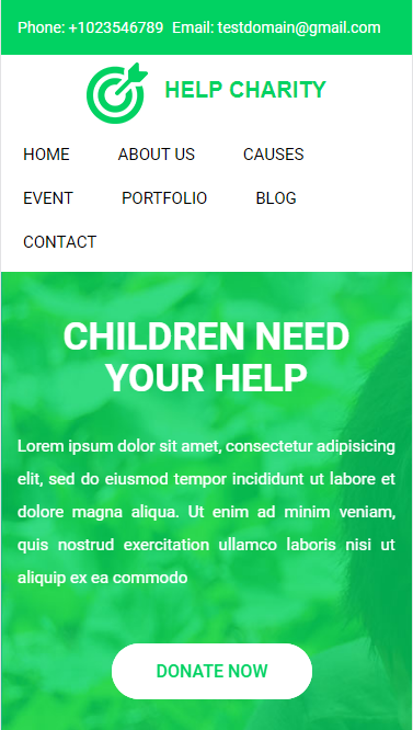 绿色背景公益门户类自适应响应式网站模板素材免费下载