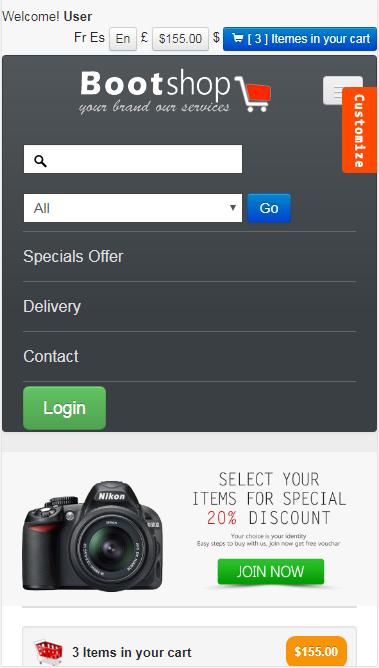 bootshop购物类适用自适应响应式网站模板素材免费下载