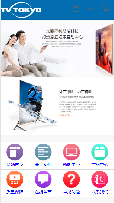 TVTOKYO电视机自适应响应式网站模板素材免费下载