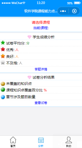 软件学院课程能力点课分析内容页样式布局小程序模板源码免费下载