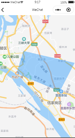 高德地图实例多边形区域内容页样式布局小程序模板源码免费下载