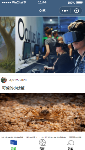 文章阅读首页样式布局小程序模板源码免费下载