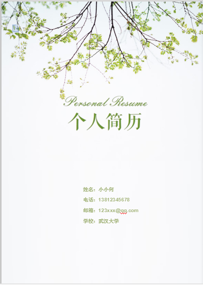 多页清新通用类简历模板免费下载