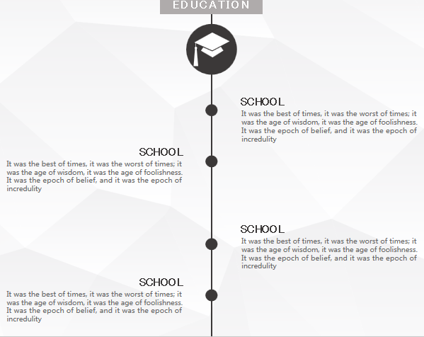 炫酷可爱红色英文简历教育背景单页模板免费下载