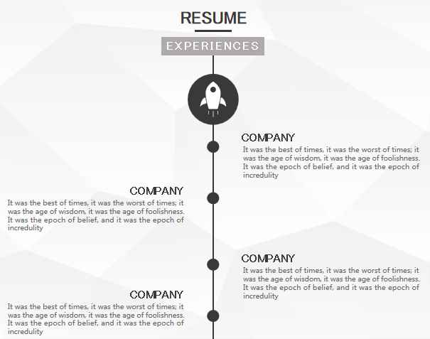炫酷简约蓝色英文简历个人经历单页模板免费下载