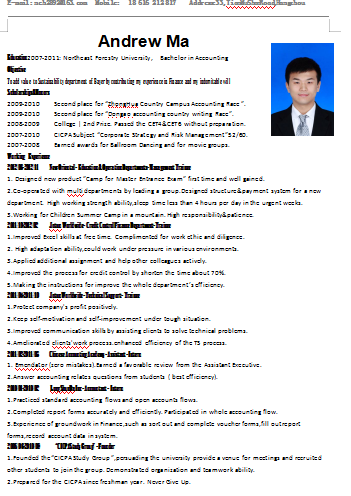 全部英文黑色空白简历模板免费下载