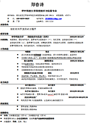 黑色块微软软件开发工程师简历空白简历模板免费下载