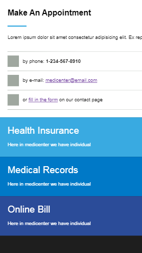 医疗中心产品页html5自适应响应式企业网站模板免费下载