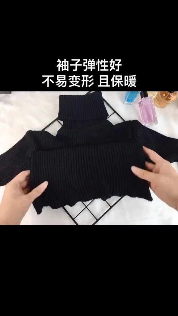 显瘦高领针织衫好物推荐分享来源竖屏无水印短视频素材免费下载