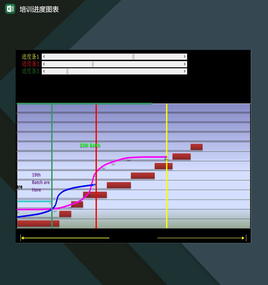 企业内部培训计划培训进度图表Excel模板-1