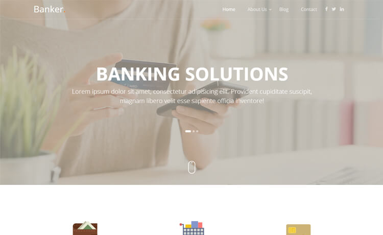 优雅时髦的外观免费 Bootstrap 4 银行金融投资企业网站模板自适应HTML5网站模板免费下载