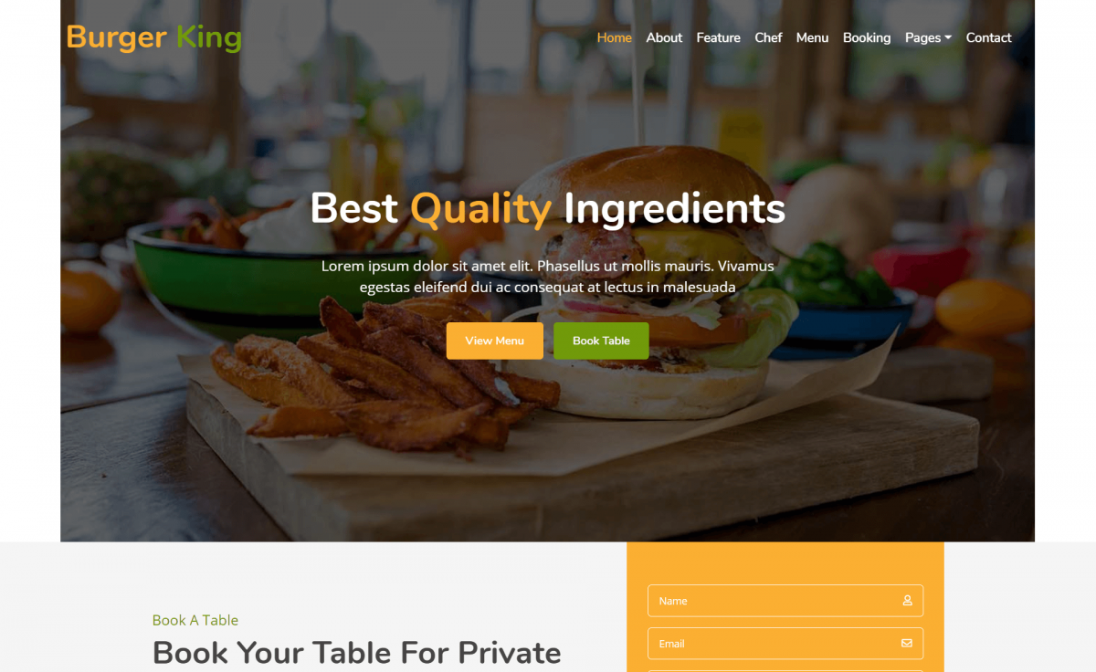 特色商业免费响应 Bootstrap 4 烹饪厨师食品披萨店自助餐厅商业网站模板自适应HTML5网站模板免费下载