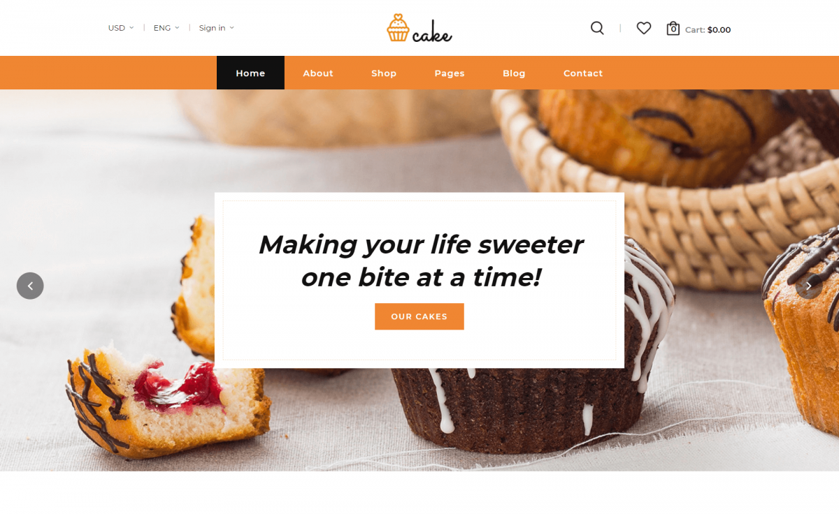 现代和梦幻的免费响应 Bootstrap 4 蛋糕面包店食品网站模板自适应HTML5网站模板免费下载