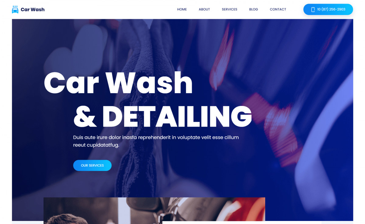 免费华丽的免费 Bootstrap 4 汽车维修保养洗车行业商业网站模板自适应HTML5网站模板免费下载