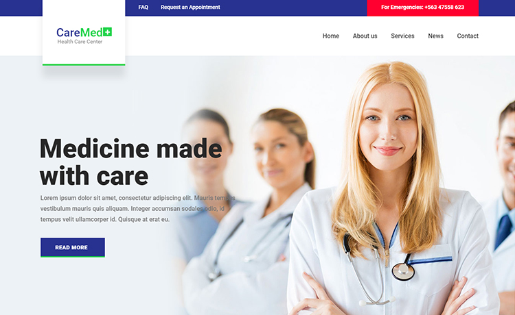 精心制作一流的质量免费的Bootstrap5医学医院门诊所健康医生保健网站模板自适应HTML5网站模板免费下载