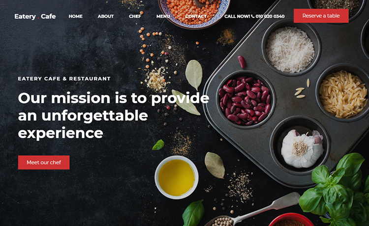 引人注目的设计免费 Bootstrap5 餐厅餐饮食品厨师商业企业网站模板自适应HTML5网站模板免费下载