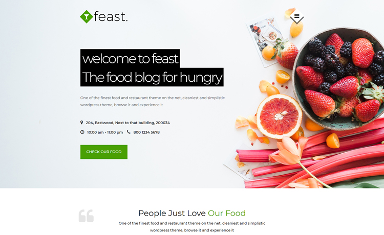 盛宴 – 创意诱人的免费bootstrap5美食个人主页博客模板自适应HTML5网站模板免费下载