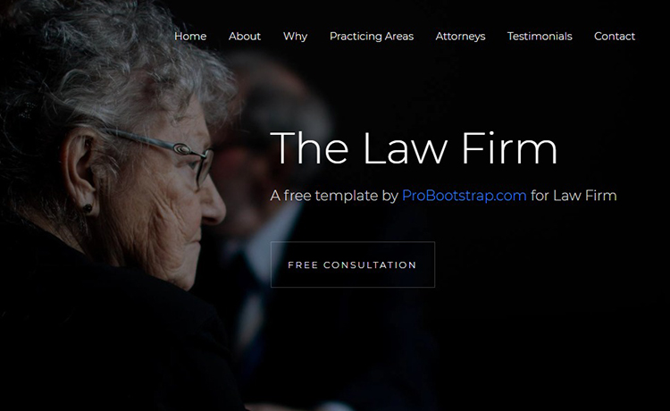 一个全屏庄严免费bootstrap 4法律打官司律师事务所自适应HTML5网站模板免费下载
