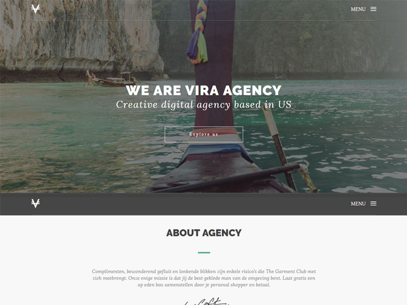 Vira – 免费单页创业工作室机构网站模板自适应HTML5网站模板免费下载