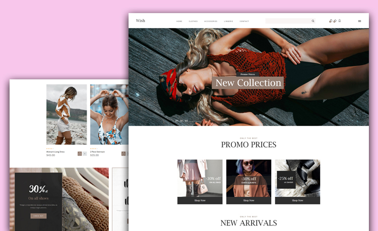 专门为女性时尚设计免费Bootstrap 4电子商务在线购物商城网站模板自适应HTML5网站模板免费下载