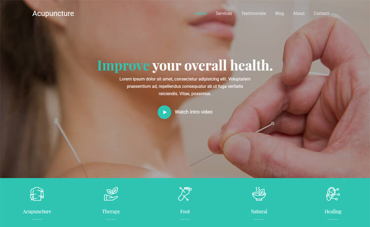 一个极好的免费 Bootstrap 4 门诊所医院健康护理针灸保健网站模板自适应HTML5网站模板免费下载