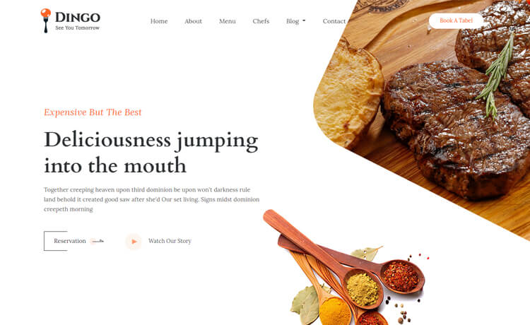 时尚完全响应免费 Bootstrap 4 烹饪厨师餐厅食品外卖美食网站模板自适应HTML5网站模板免费下载