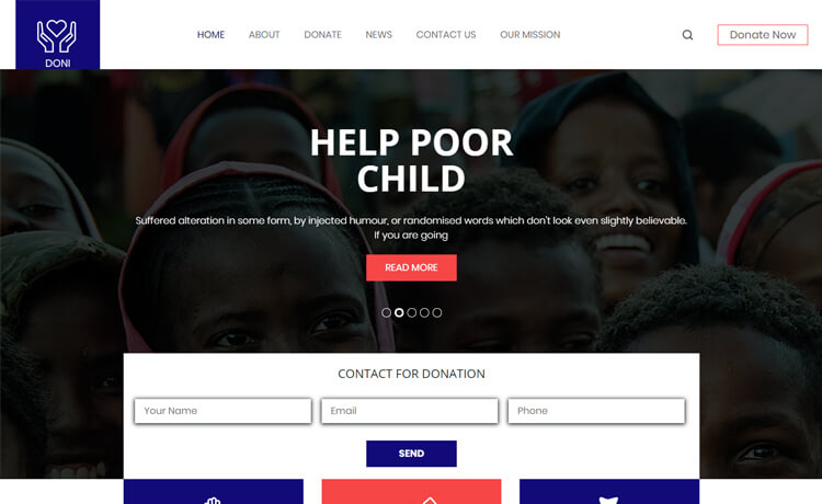 灵活的动态设计免费bootstrap 4 慈善捐赠非营利公益网站模板自适应HTML5网站模板免费下载