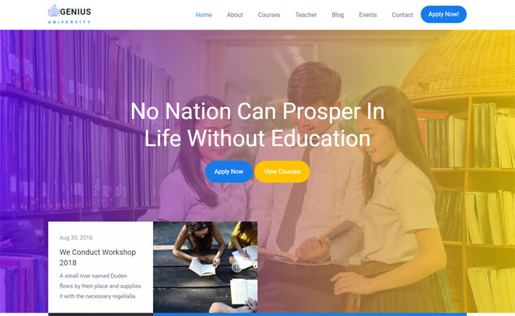 灵活的网页设计免费 Bootstrap 4 响应式学校在线课程培训学习教育机构网站模板自适应HTML5网站模板免费下载