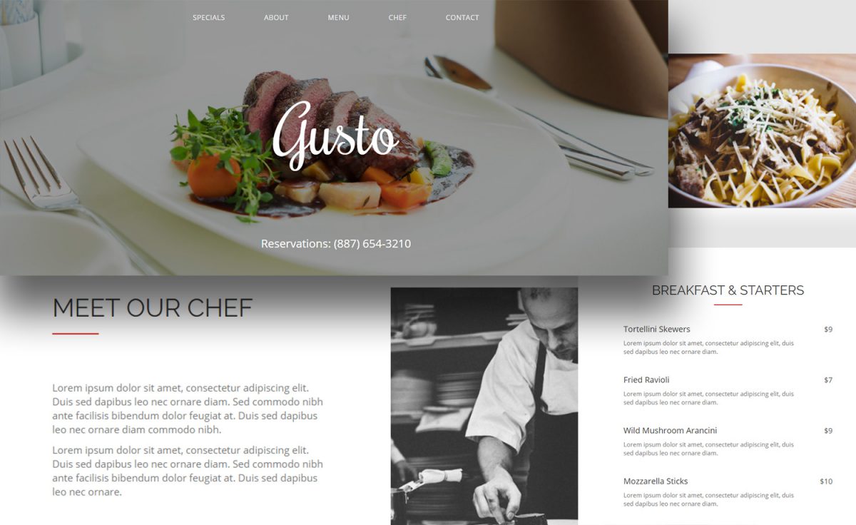 免费 bootstrap5 美食餐厅食品烹饪单页网站模板自适应HTML5网站模板免费下载