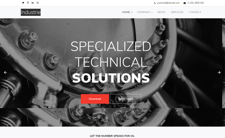 一个免费Bootstrap 4 石油天然气工业建筑机械工程自动化制造业务商业网站模板自适应HTML5网站模板免费下载