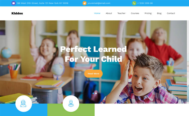 免费丰富多彩吸引力的布局Bootstrap 4学校大学幼儿园在线课程教育机构网站模板自适应HTML5网站模板免费下载