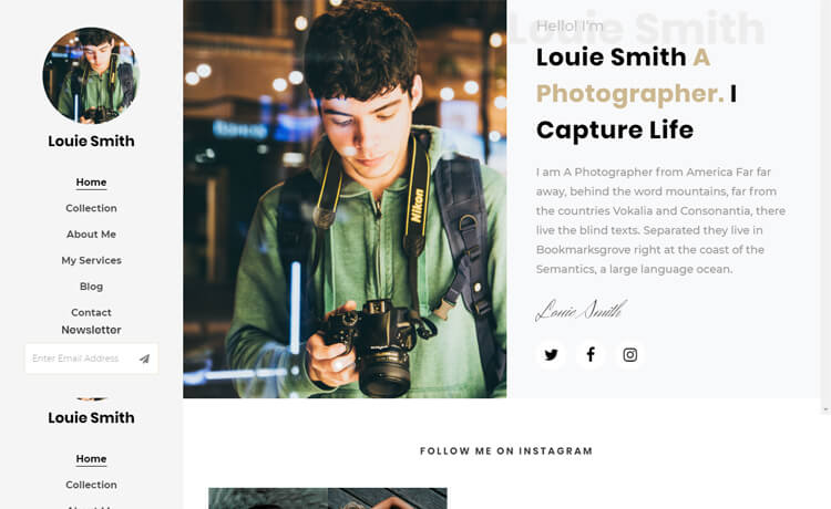 一个现代先进的免费 Bootstrap 4 个人主页经验分享艺术专业摄影商业网站模板自适应HTML5网站模板免费下载