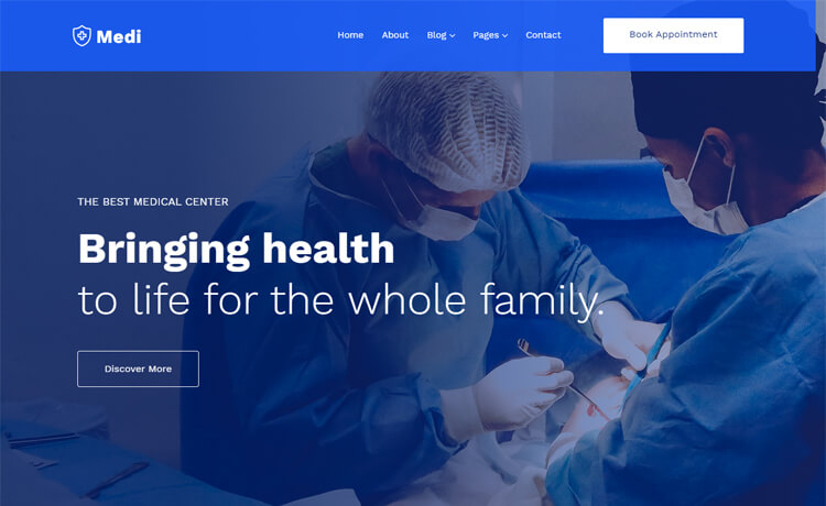 设计优雅免费 Bootstrap 4 响应门诊所健康医院器械医疗网站模板自适应HTML5网站模板免费下载