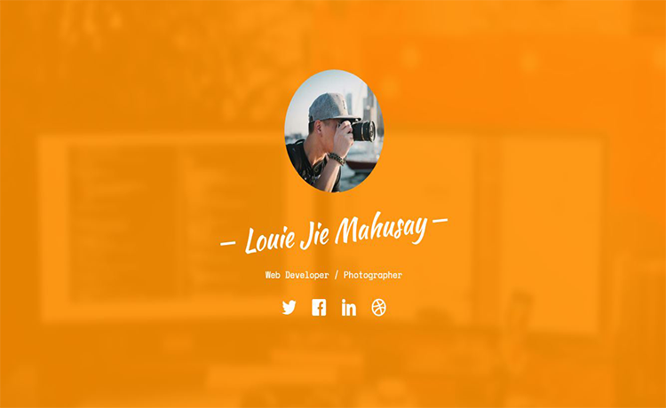 个人资料 – 免费单页投资组合网页模板自适应HTML5网站模板免费下载