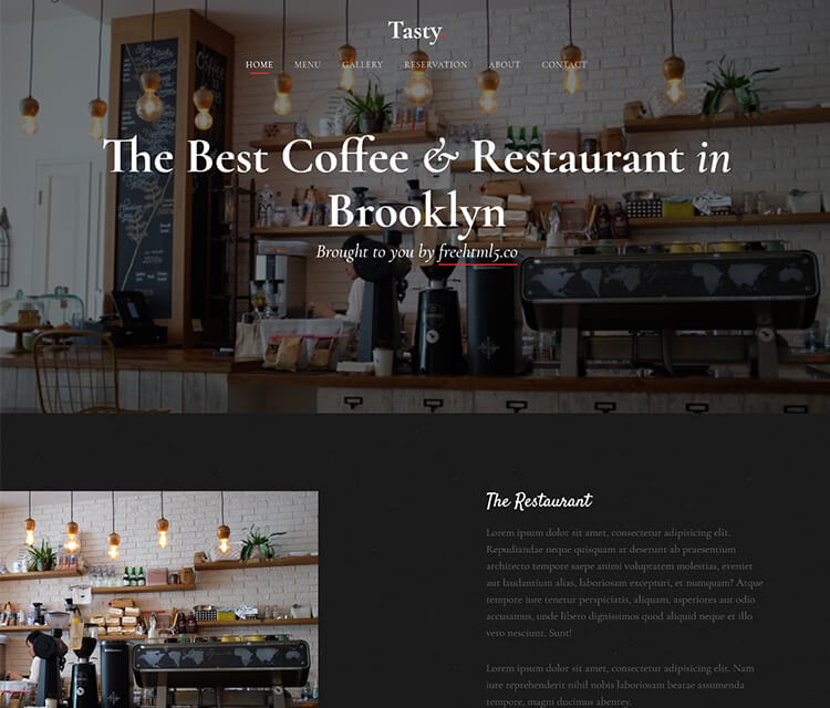 美味免费Bootstrap餐厅咖啡网站模板自适应HTML5网站模板免费下载