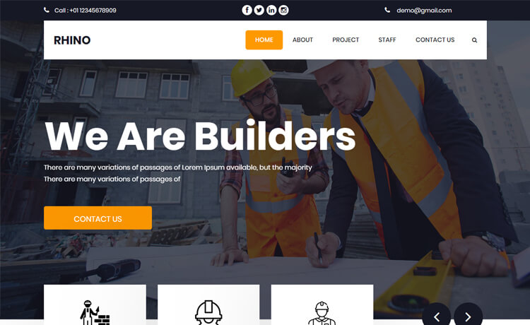 一个吸引眼免费的 Bootstrap 4 房地产建筑施工装修商业网站模板自适应HTML5网站模板免费下载