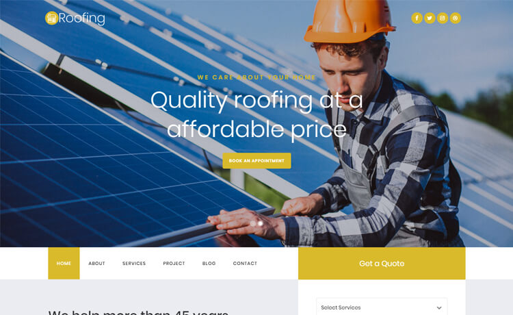 创意专业免费的Bootstrap 4 建筑建材工程设计师开发人员商业网站模板自适应HTML5网站模板免费下载