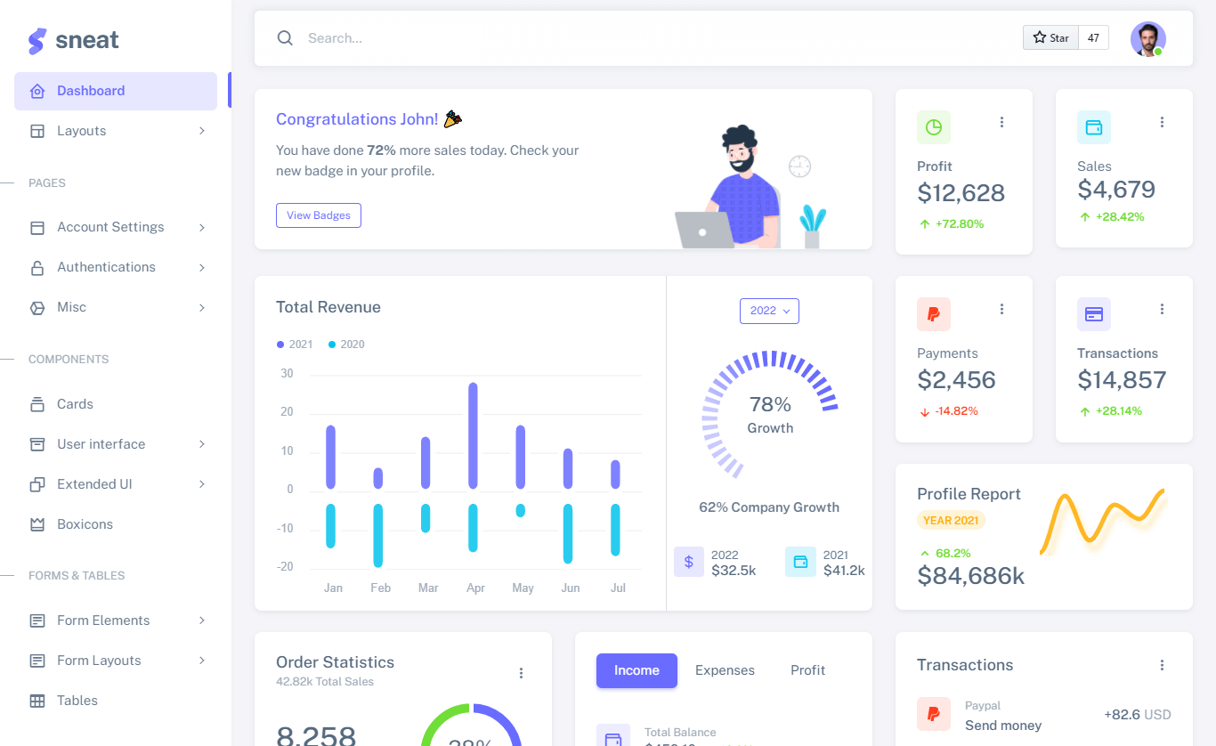 简约大气基于Bootstrap5后台SaaS平台内容crm管理系统自适应HTML5网站模板免费下载