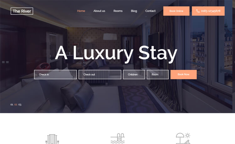 大量时尚免费的Bootstrap 4团建酒店度假村住宿旅游网站模板自适应HTML5网站模板免费下载