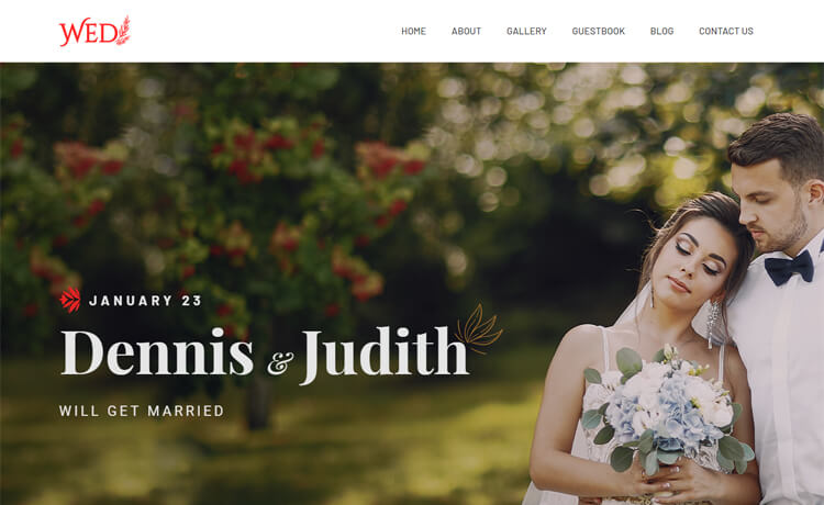 美丽的网页布局免费 Bootstrap 4 HTML5婚礼结婚婚庆司仪网站模板自适应HTML5网站模板免费下载